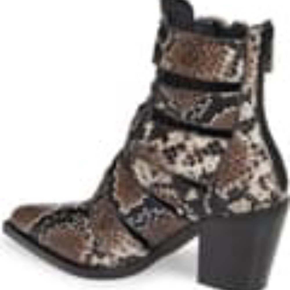 Jeffrey Campbell Caceres Bootie Brown White Snake Black. Size 6.5 - Picture 11 of 16